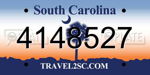 4148527 South Carolina License Plate