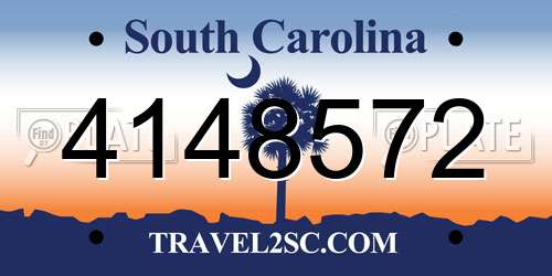 4148572 South Carolina License Plate