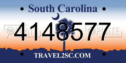 4148577 South Carolina License Plate