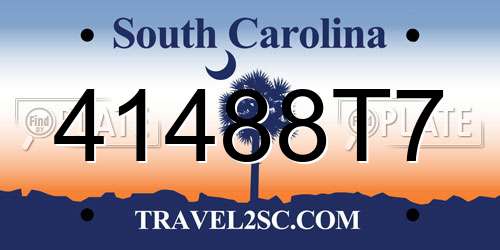 41488T7 South Carolina License Plate