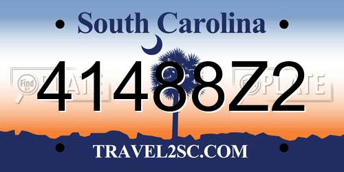 41488Z2 South Carolina License Plate