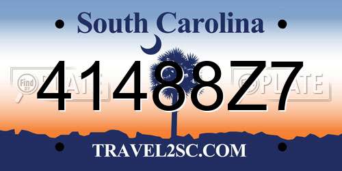 41488Z7 South Carolina License Plate