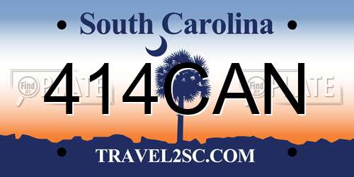 414CAN South Carolina License Plate