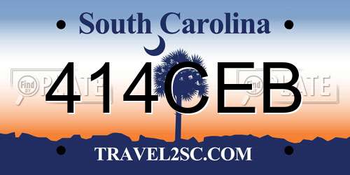 414CEB South Carolina License Plate