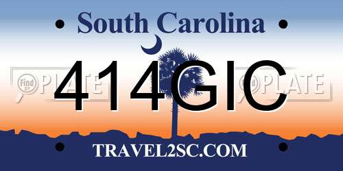 414GIC South Carolina License Plate