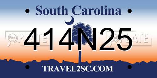 414N25 South Carolina License Plate