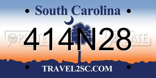 414N28 South Carolina License Plate