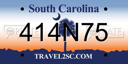 414N75 South Carolina License Plate