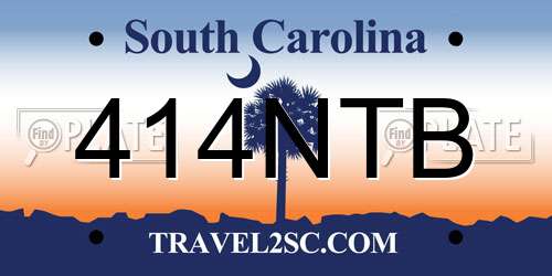 414NTB South Carolina License Plate