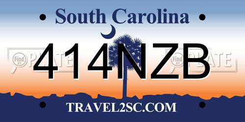 414NZB South Carolina License Plate