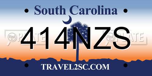 414NZS South Carolina License Plate