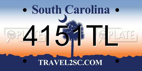 4151TL South Carolina License Plate