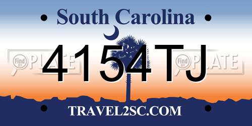 4154TJ South Carolina License Plate