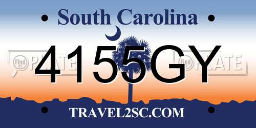 4155GY South Carolina License Plate