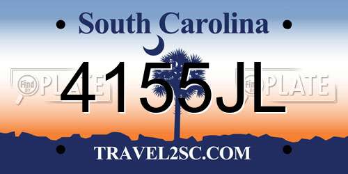 4155JL South Carolina License Plate