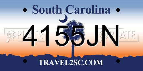 4155JN South Carolina License Plate