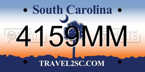 4159MM South Carolina License Plate