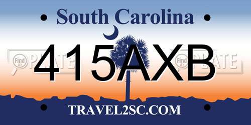 415AXB South Carolina License Plate