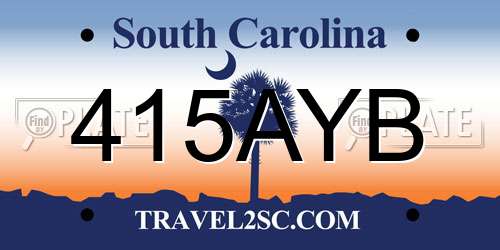 415AYB South Carolina License Plate