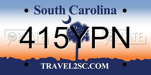415YPN South Carolina License Plate