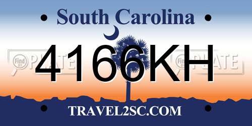 4166KH South Carolina License Plate