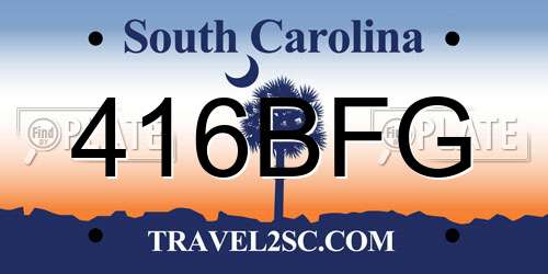 416BFG South Carolina License Plate