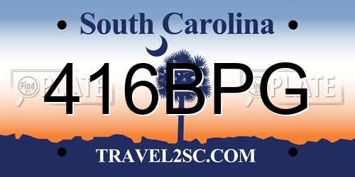 416BPG South Carolina License Plate