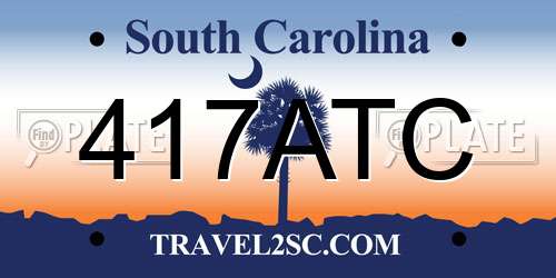 417ATC South Carolina License Plate