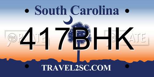 417BHK South Carolina License Plate