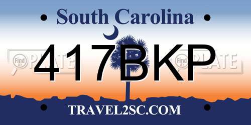 417BKP South Carolina License Plate