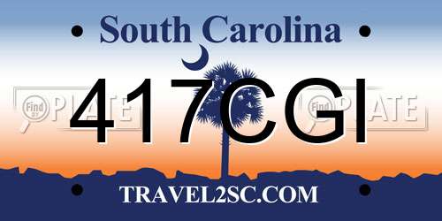 417CGI South Carolina License Plate