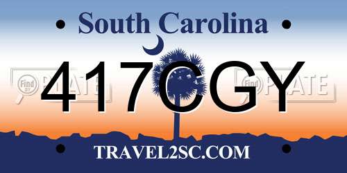 417CGY South Carolina License Plate