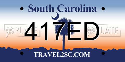 417ED South Carolina License Plate