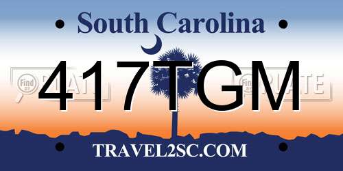 417TGM South Carolina License Plate