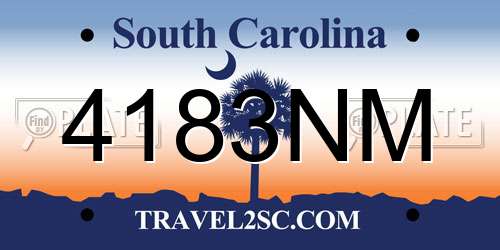 4183NM South Carolina License Plate