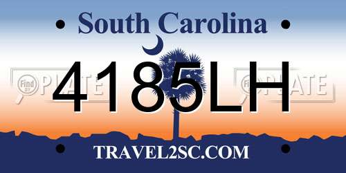 4185LH South Carolina License Plate