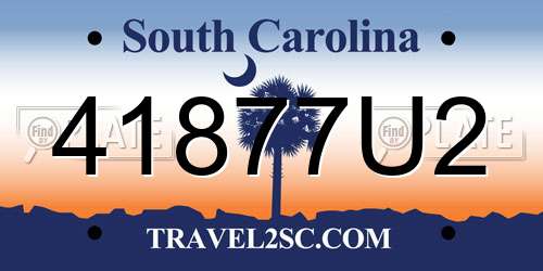 41877U2 South Carolina License Plate