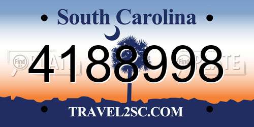 4188998 South Carolina License Plate