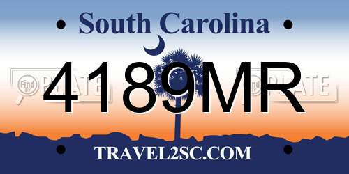 4189MR South Carolina License Plate