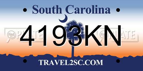 4193KN South Carolina License Plate