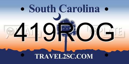 419ROG South Carolina License Plate