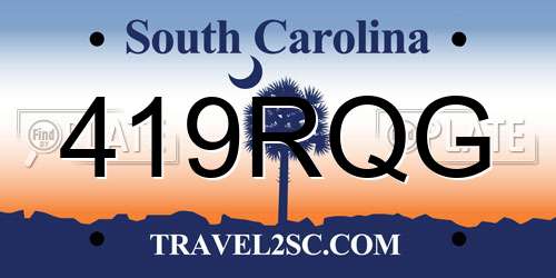 419RQG South Carolina License Plate