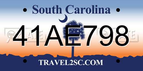 41AE798 South Carolina License Plate