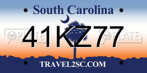 41KZ77 South Carolina License Plate