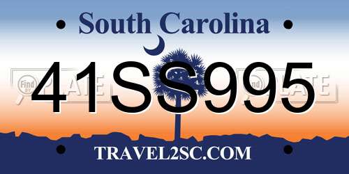 41SS995 South Carolina License Plate