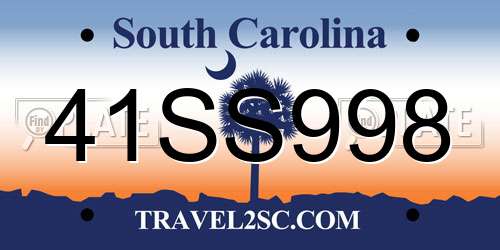 41SS998 South Carolina License Plate