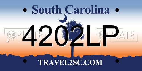 4202LP South Carolina License Plate