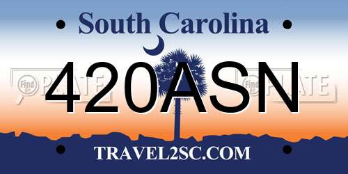 420ASN South Carolina License Plate