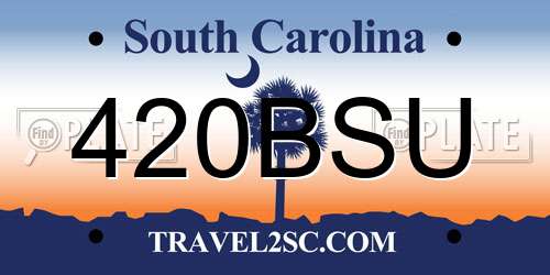 420BSU South Carolina License Plate