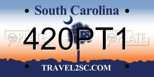 420PT1 South Carolina License Plate